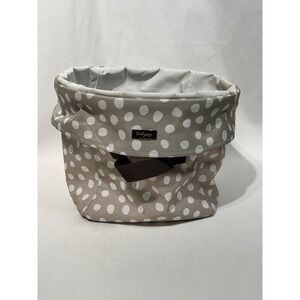 Thirty-One Round Utility Bin Beige White Lotsa Dots Storage